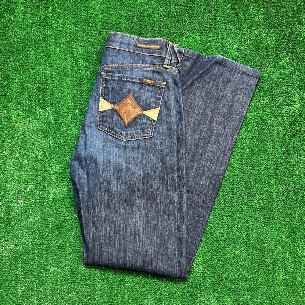 Citizens of Humanity Amber Stretch High Rise Bootcut Jeans 26 Leather Patch